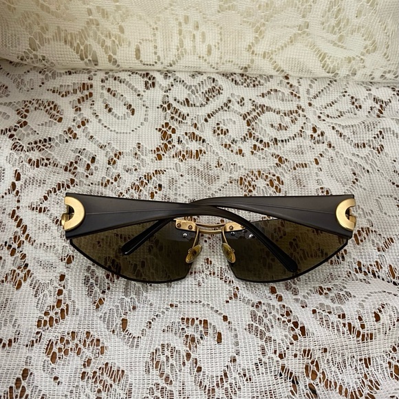 Celine, Triomphe, Wrap Around Brown Sunglasses SC003 COLS28Y Italy - Picture 6 of 12